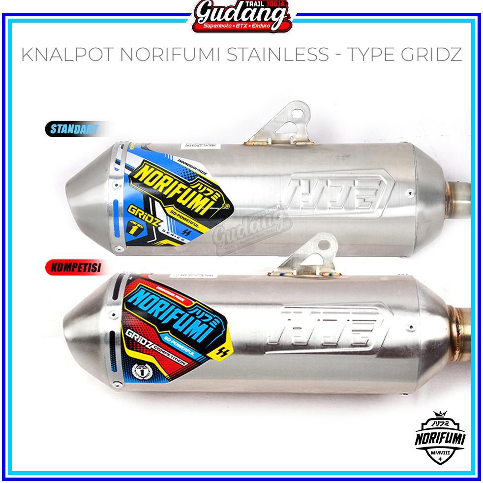 Knalpot MUFFLER Norifumi GRIDZ Bore Up Kompetisi  CRF 150L KLX 150 WR 155 Stainless ORIGINAL NORIFUM