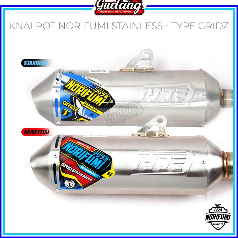 Knalpot MUFFLER Norifumi GRIDZ Bore Up Kompetisi  CRF 150L KLX 150 WR 155 Stainless ORIGINAL NORIFUM