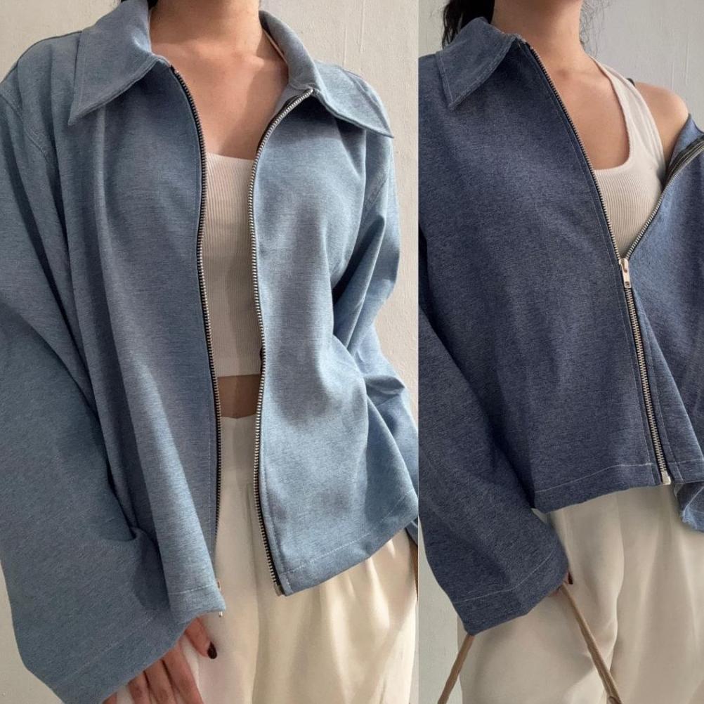 SATIZE | Sarah Denim Jacket - Jaket Oversized Denim - Oversized Outer - Denim Outer Boxy - Boxy Jake