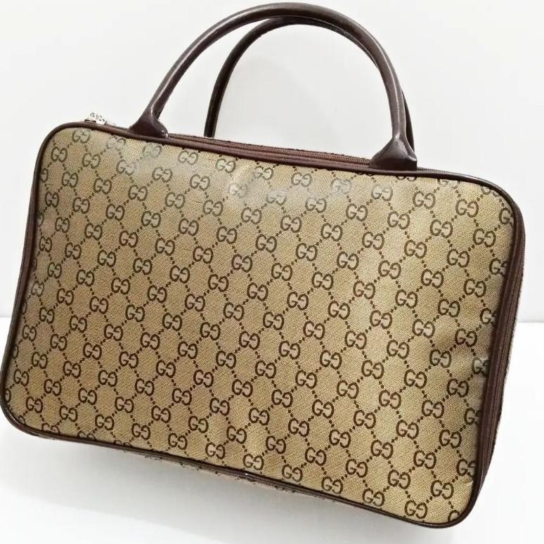 Travel Bag Premium Tas Koper Kanvas Rosegold Trevel bag