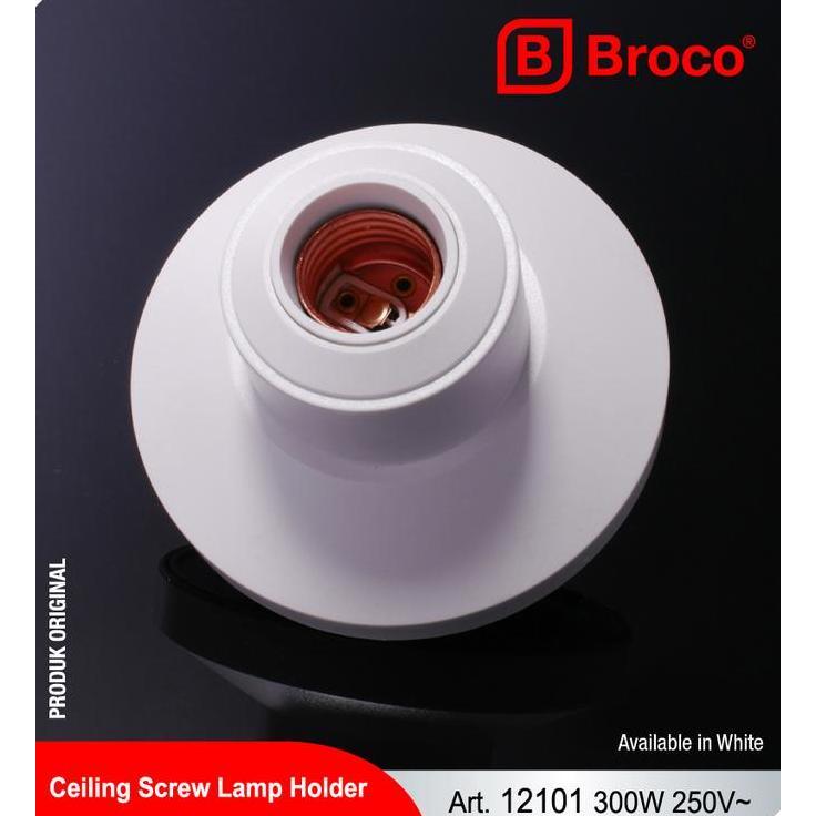 Litcx- Fitting Lampu Plafon Bulat Besar Lux Broco 12101