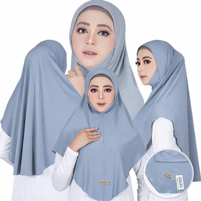 Heddosu- Hijab Bergo Dagu Malaysia Alisba L Panjang Muslim Kerudung Hitam Bergo Desa Nita Putih Katu