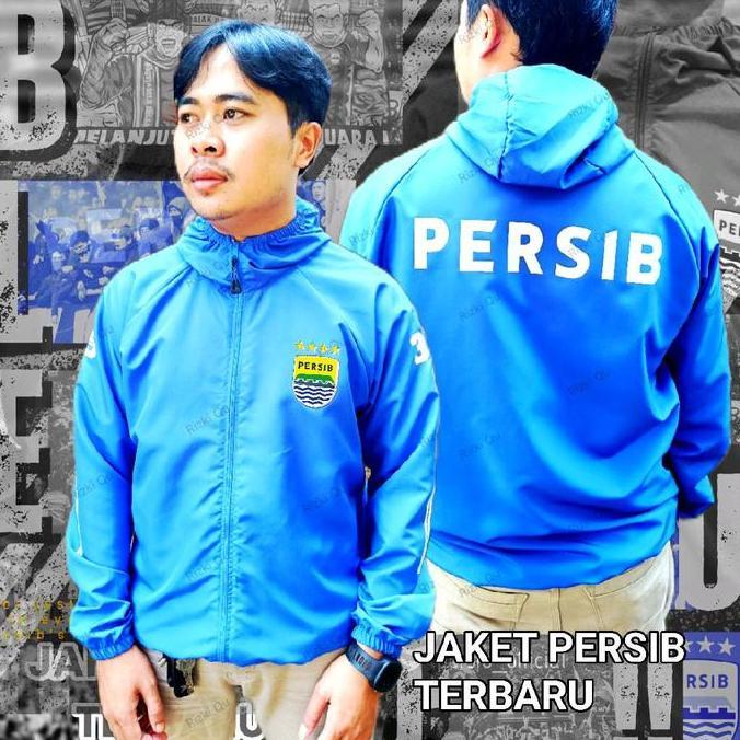 Fotwell- Jaket Persib Terbaru Bintang 4 Pria Dan Wanita Club Bola Sablonan Reflective Menyala Jaket 