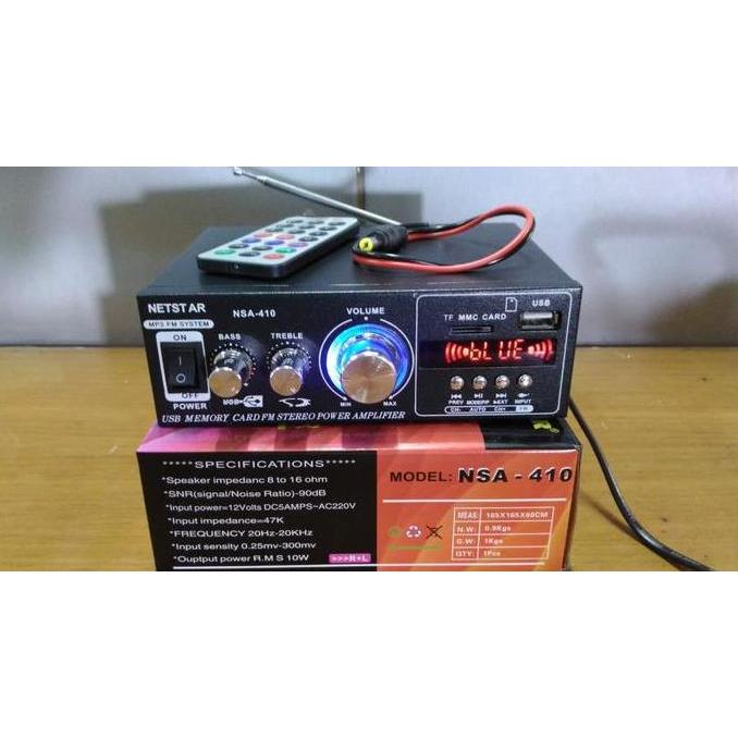 Amplifier Mini NETSTAR NSA 410 Bluetooth untuk di Mobil