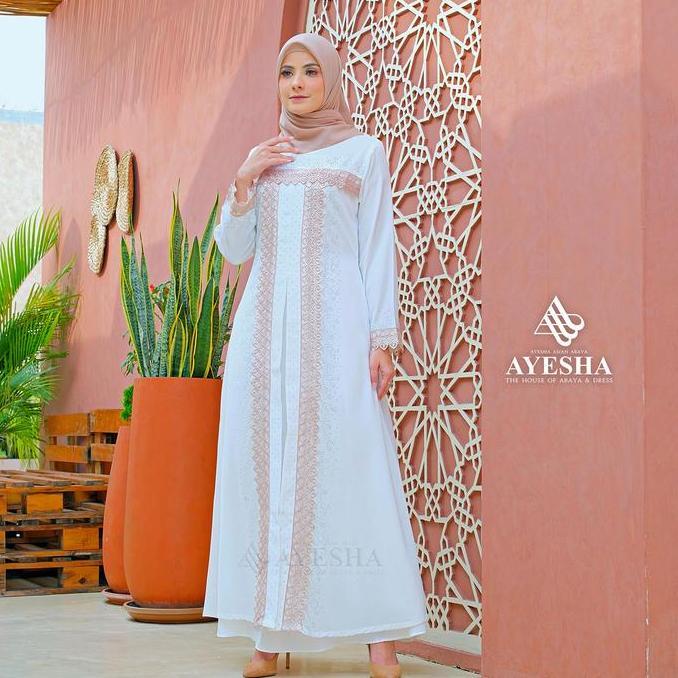 Shukyo- Gamis Putih Nita Abaya Turkey Meh Elegan Terbaru