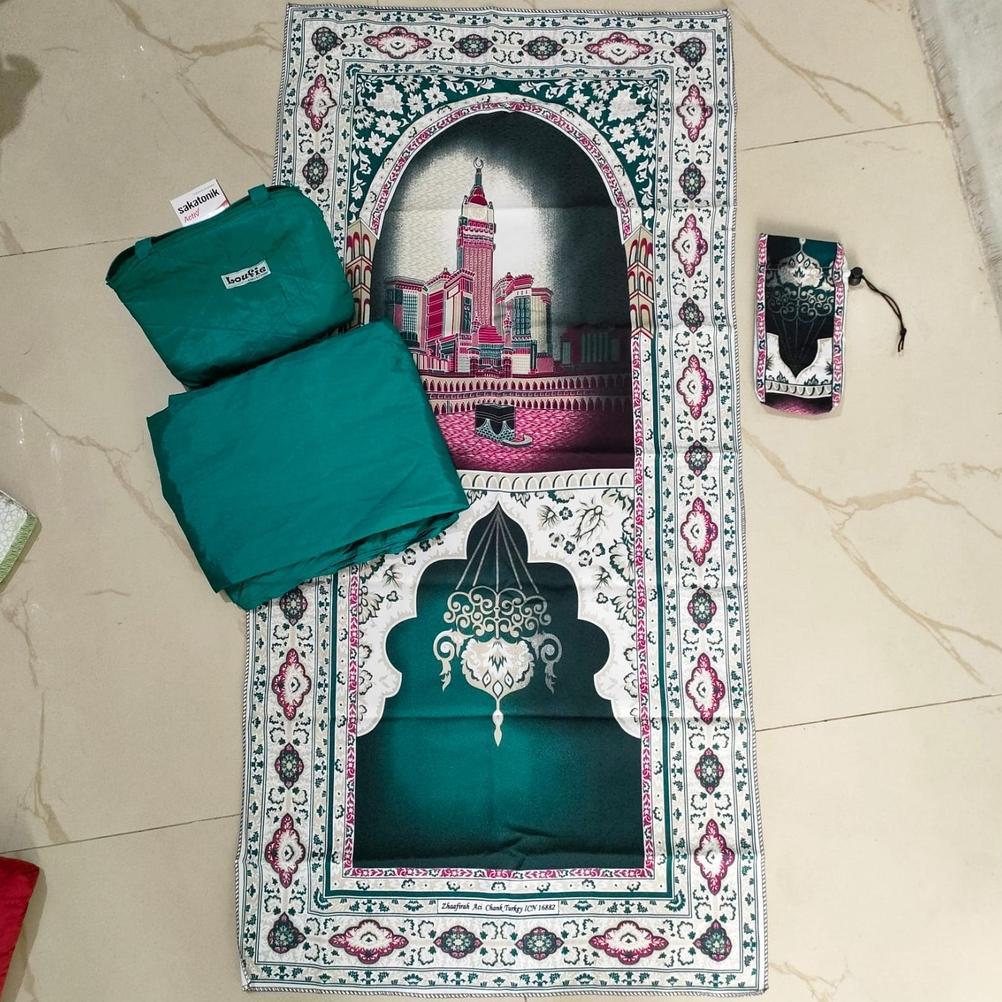 sale Paket Mukena Parasut Polos + Sajadah Traveling (jumbo)