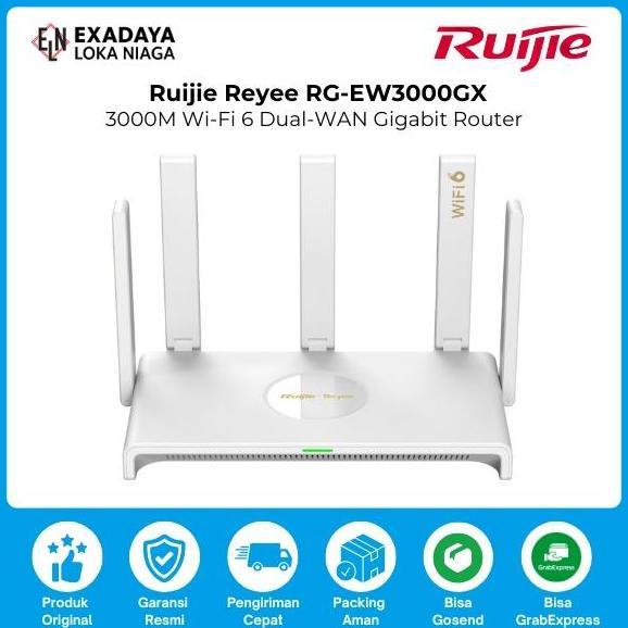 TERLARIS RUIJIE RG-EW3GX , 3M WIRELESS WIFI 6 DUAL-WAN GABIT ROUTER / PENGGANTI RG-EW1800GX PRO
