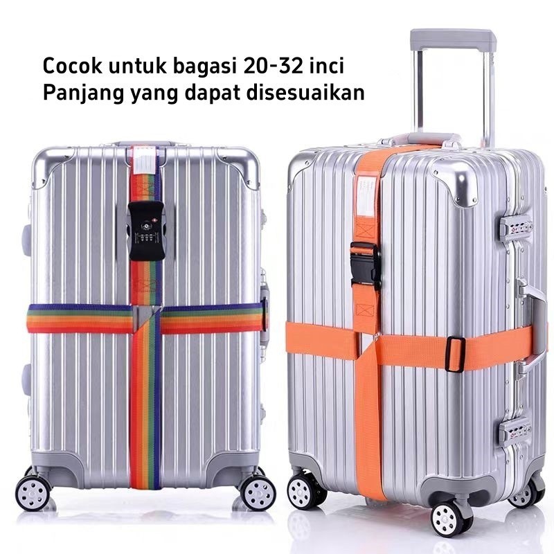Luggage Strap Lock Belt / Pengikat Silang Koper / Luggage Strap Belt Koper / Tali Pengikat Koper Pen