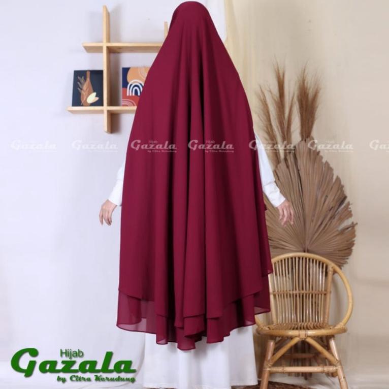 TERBARU Khimar JUMBO Syar'i Ceruty DOBEL LAYER model Belah Tali Syari Bahan 2 Lapis Layer Ceruty Bab