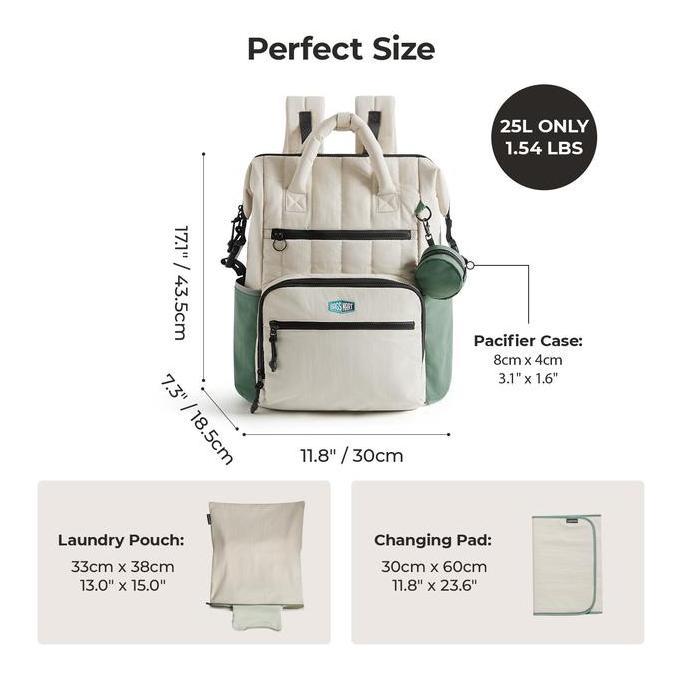 Younew- Bagsmart Paz Tas Ransel Bayi 25L, Tas Travel Ringkas Untuk Ibu & Ayah, Kapasitas Besar Anti 