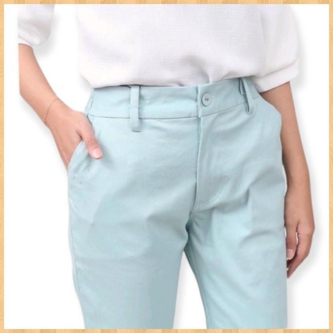 Celana Panjang Cutbray Stylish Wanita Fauzira Bahan Katun Twill Stretch Kekinian Murah kancing keren