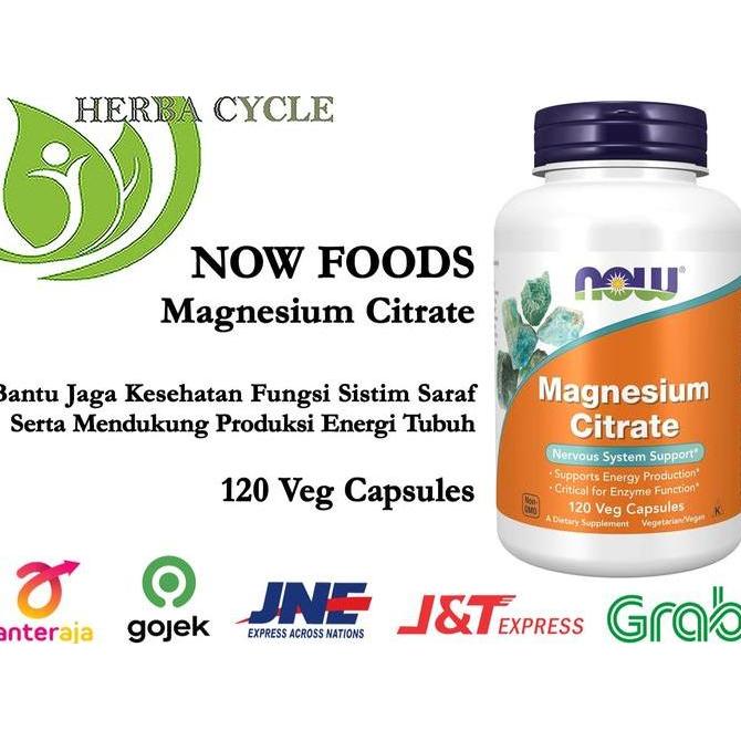 NEW Now Foods Magnesium Citrate 120 Veg Capsules Now Magnesium Citrate