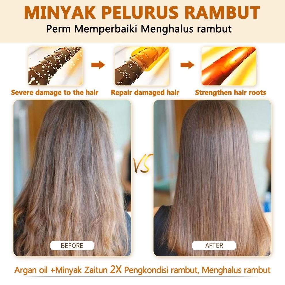Ready stok Minyak rambut, Minyak pelurus rambut, Argan oil treatment rambut, Hair oil rambut rontok 