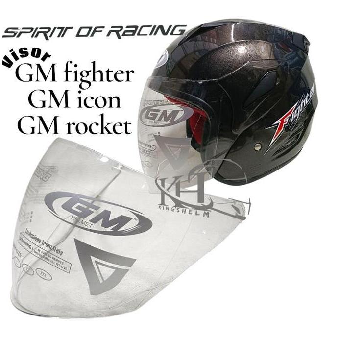 TERLARIS GM VISOR HELM FHTER ICON ROCKET KACA HELM GM FHTER VISOR HELMET GM FHTER PRODUK ORINAL SPIR
