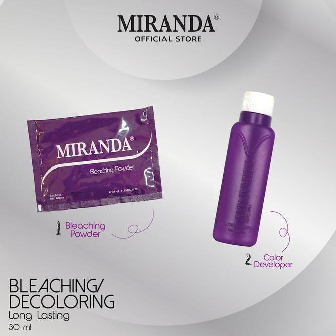 Ohr- [2Pcs] Miranda Paket Cat Rambut Mc6 Bleaching + Hair Color Varian Mc2 Blue | Mc5 Pink | Mc9 Bro