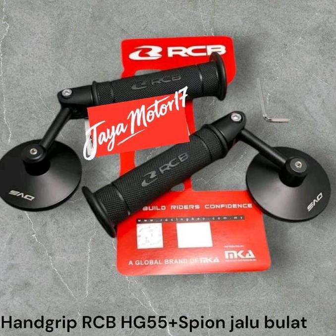 Handgrip Rcb Racingboy Original Hg55 + Spion Jalu Bulat Sarung Gas Rcb Spion Jalu Universal Semua Mo