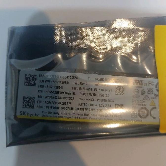 SK Hynix PC801 NVMe 512GB PCIe 4x4 Gen4 - OEM dari SK Hynix Ssd Storage