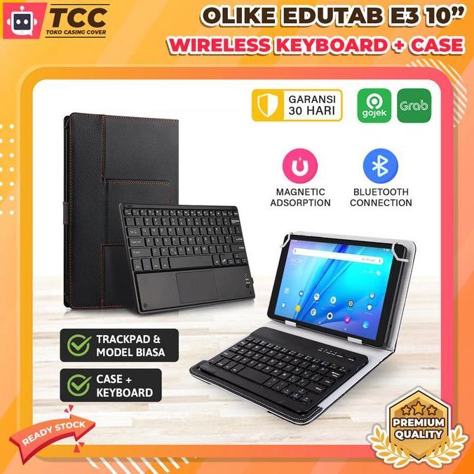 TERMURAH - Aksesoris untuk Olike Edutab E3 10 inch Tablet Bluetooth Keyboard Case Casing Trackpad