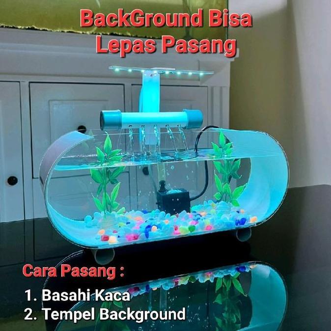 Fisch- Aquarium Minimalis Air Terjun 1 Set Lengkap / Aquarium Estetik
