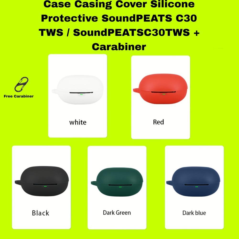 Hot Deals Case Casing Cover Silicone Protective Soundpeats C30 Tws / Soundpeatsc30Tws + Carabiner