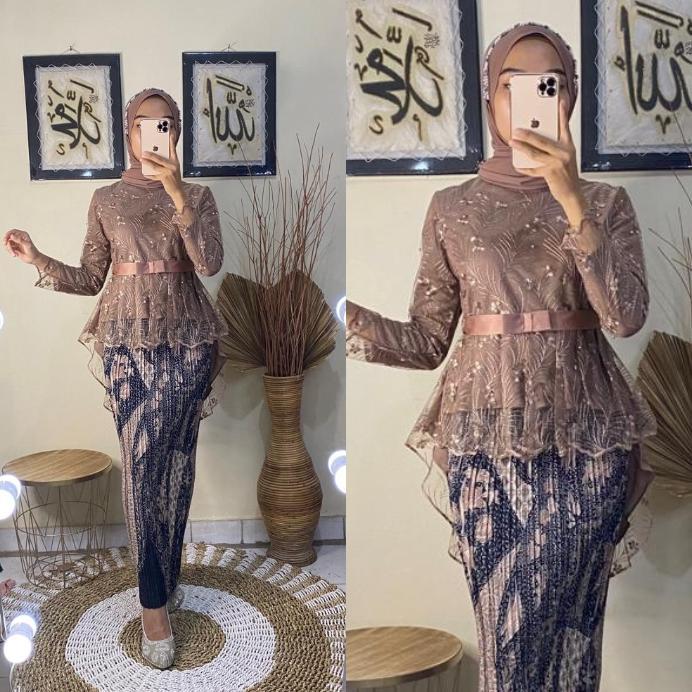 pengiriman cepat KIRANA OL - (BISA COD) SETELAN KEBAYA MODERN AURORA PITA/KEBAYA WISUDA MODERN KEKIN