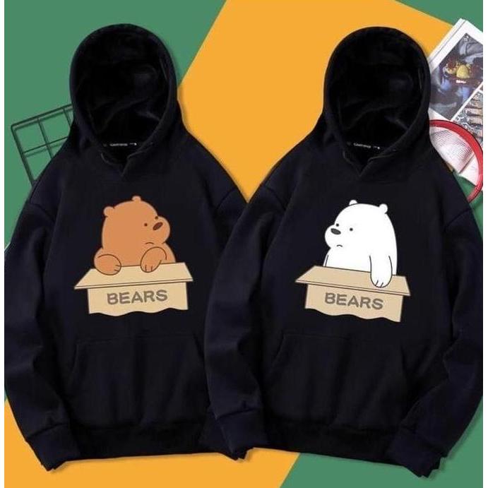SWEATER HOODIE COUPLE ISI ( 2 PCS ) HOODIE BEARS HOODIE SEPASANNG SWEATER COUPLE