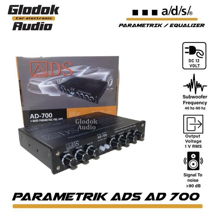 Promo Parametrik Equalizer  4 Band ADS AD 700 dengan Input DC 12 Volt & S/N >90 dB untuk Kualitas Su