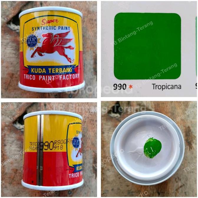 CAT KUDA TERBANG 100 ML TROPICANA 990 CAT MINYAK BESI KAYU HIJAU