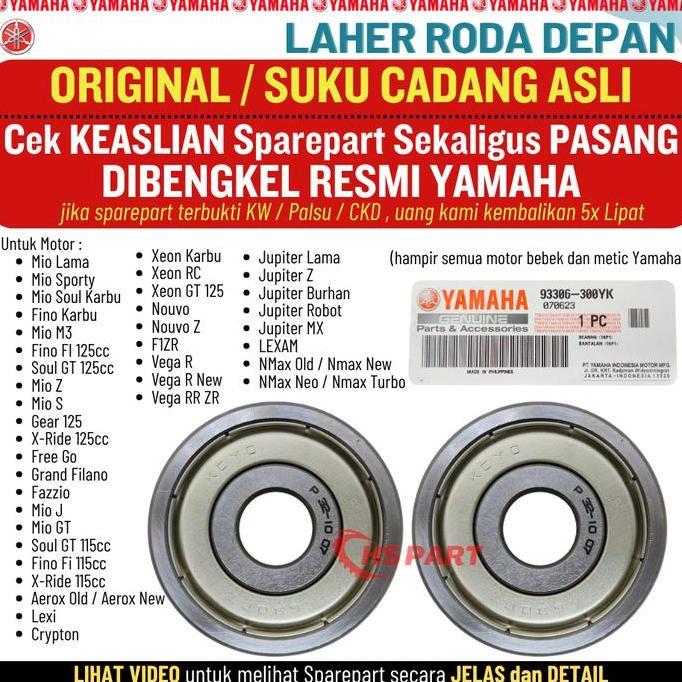 Laher Bearing Roda Depan 6300 Mio J Gt Soul Gt Fino Xride 115Cc Original Yamaha 100% High Quality