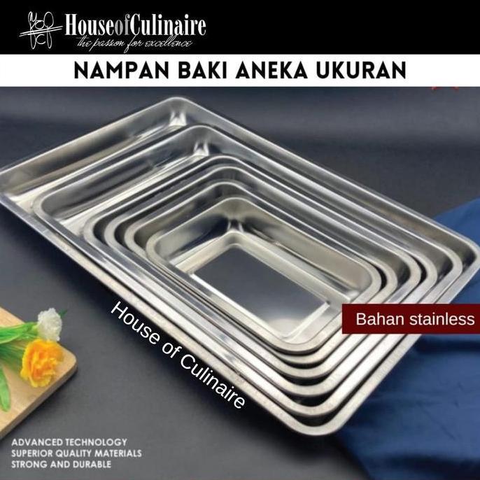 Sunn- Nampan Baki 50 X 35 Cm Stainless Tebal Multifungsi Dah Saji
