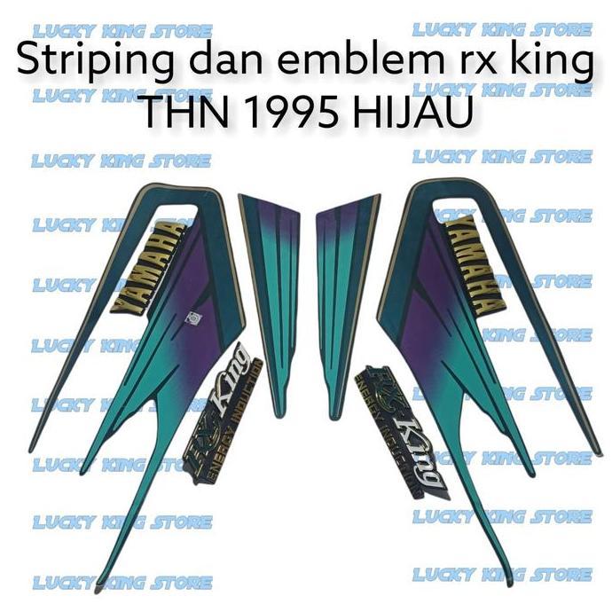 Stiker Setriping Rx King | Striping Rx King 1995 Hijau Dan Emblem Rx King Atau Embelm Yamaha Rx King