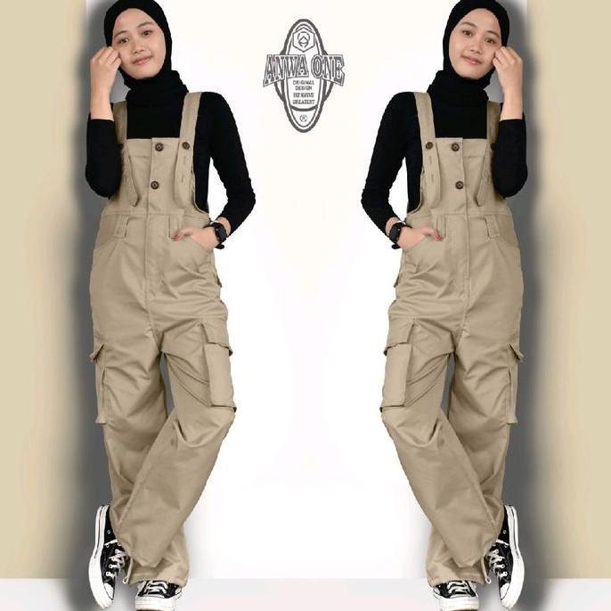 Tantimajana - Overall Wanita Baju Kodok Overall Jumpsuit Wanita Panjang Hitam Bahan Katun Twiil Prem