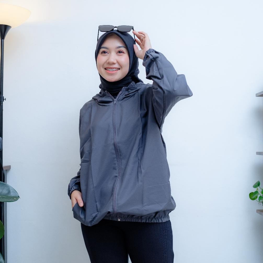 Hot Deals Logo Gm - Jaket Olahraga Parasut Polos Pria/Wanita Mirip Uniqlo, Uv Protection, Windbreake