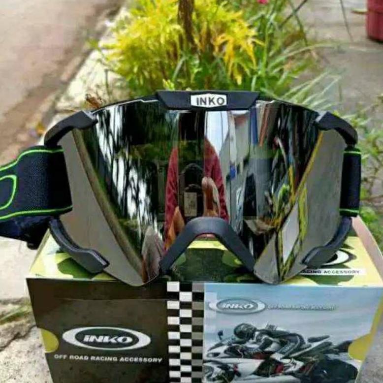 Promo ||Kaca google cross :|| kaca gogle cross 100% original INKO || COD pnp untuk semua helm cross