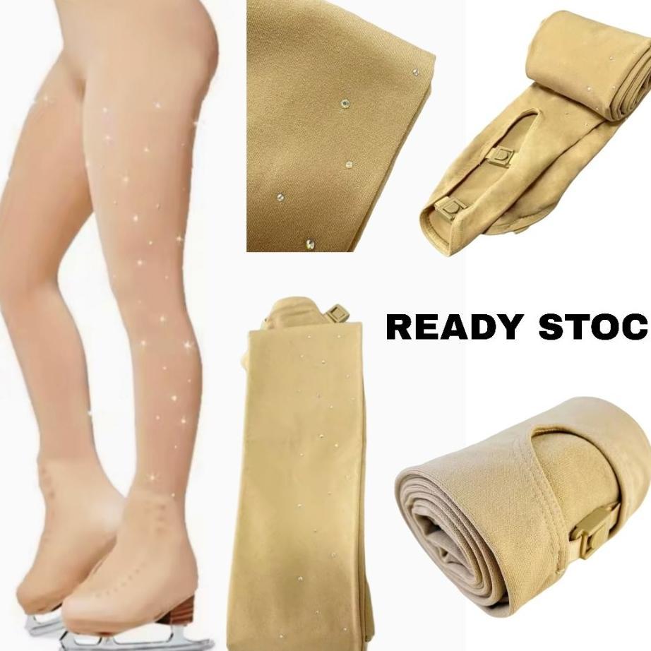 [St01] Dance You Stocking Figure Ice Skating Rhinestone Stoking Warna Kulit Anak & Dewasa Ukuran 4-1