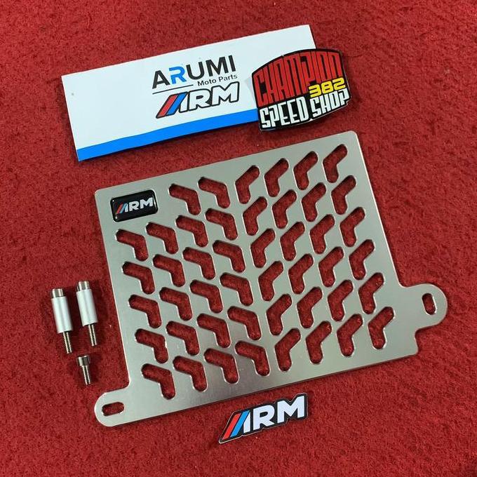 Cover Radiator Arumi ARM Pattern Silver All New NMAX 2020 2021 2022