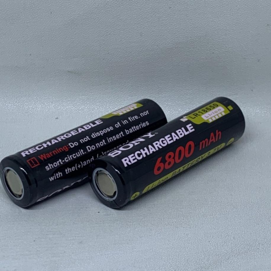 Ekonomis 2 Pcs Baterai 18650 3.7V Sony 6800 Flat Top Batre Sony 18650 3.7 Volt 6800 Mah Original