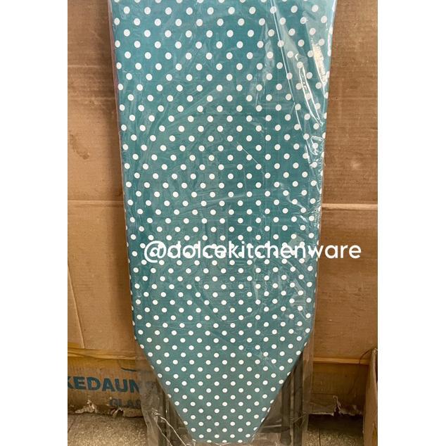 Meja Setrika Lipat Kaki Pipa Besi Lapis Tebal Motif Polkadot Bunga Kembang