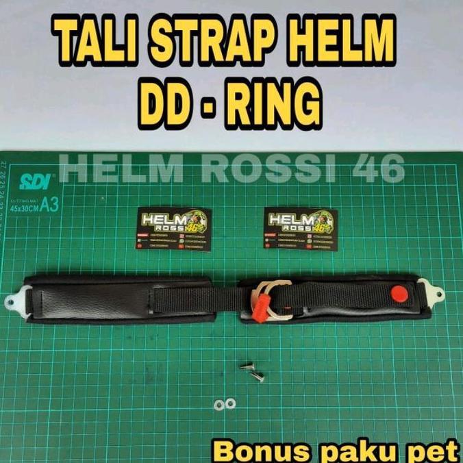 TERLARIS TALI STRAP HELM - DD RING DOUBLE D RING UNIVERSAL KYT INK NHK RSV AGV ARAI SHOEI NOLAN ZEUS