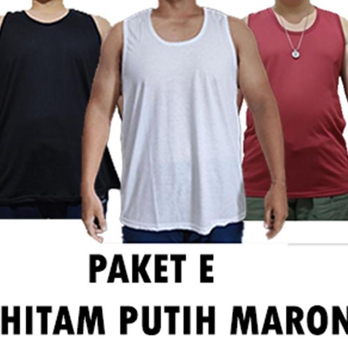 Isi 3 Singlet Jumbo 4Xl / Kaos Singlet Jumbo 4Xl Ld 128 Cm Pria Oblong Katun Korea Cowok Dewasa Best