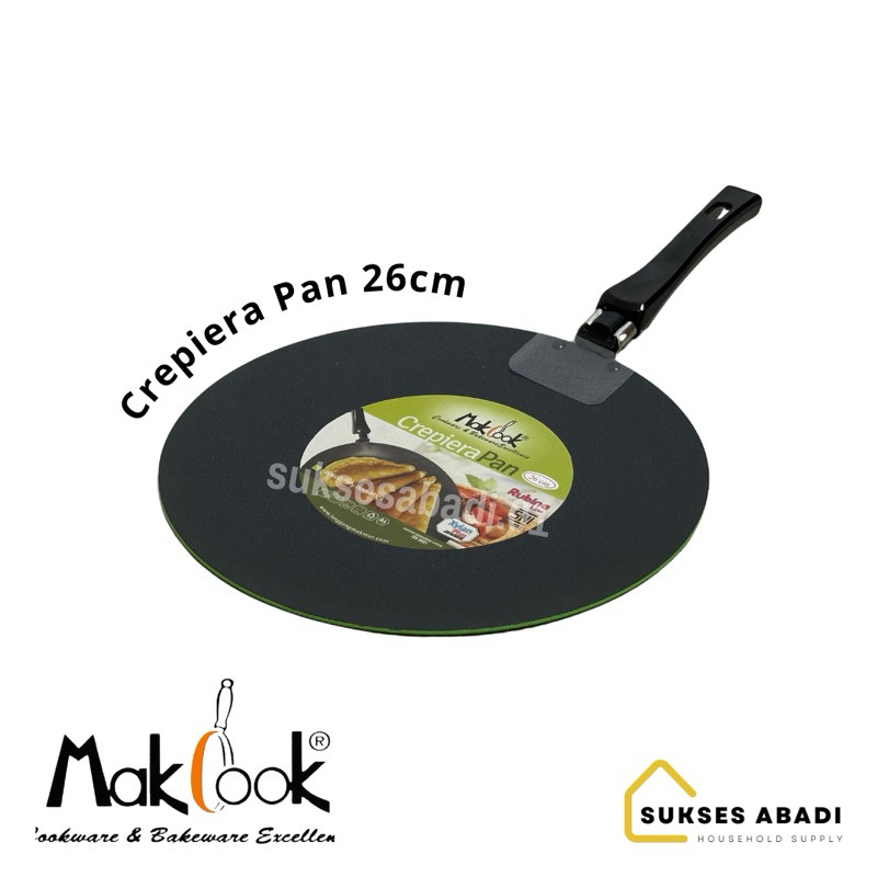 Crepes Pan 16 18 20 22 25 26 28Cm Makcook Anti Lengket / Wajan Teflon Lumpia Rison Datar / Crepes Ma