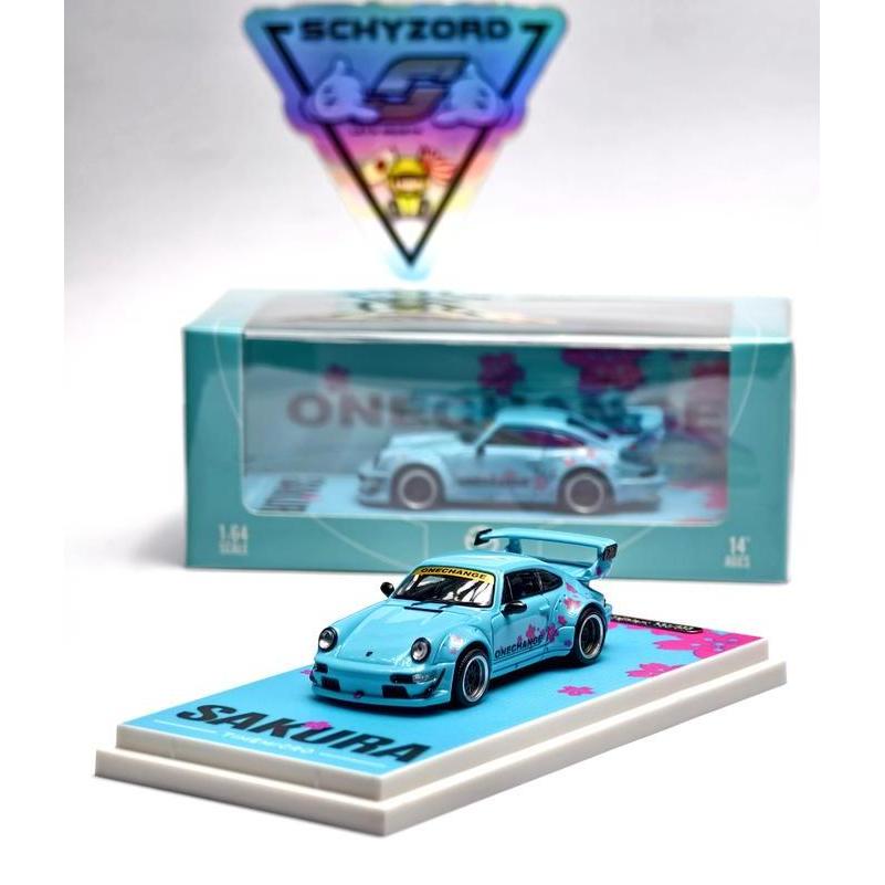 BEBAS ONGKIR - Time Micro Porsche RWB 964 GT Wing Sakura Japan Limited Edition Tiffany Blue