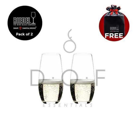 TERBARU - GELAS WHITE WINE RIEDEL O WINE TUMBLER CHAMPAGNE GLASS PACK OF 2 PCS GELAS STEMLESS WHITE 