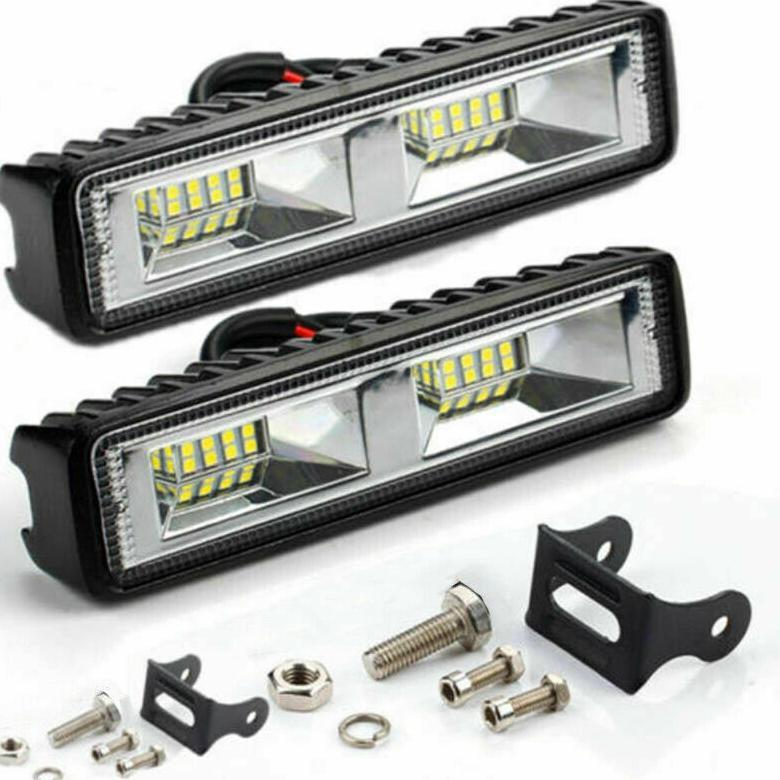 Saless 1Pc Lampu Tembak Sorot 12 Mata 50 Watt 6000K 12-24V Anti Panas Lampu Sorot Foglamp Motor Mobi