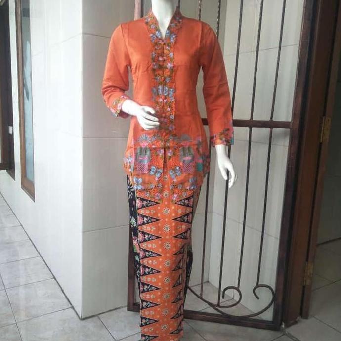 oneset kebaya encim modern/kebaya wanita/encim katun ima Tangan Panjang