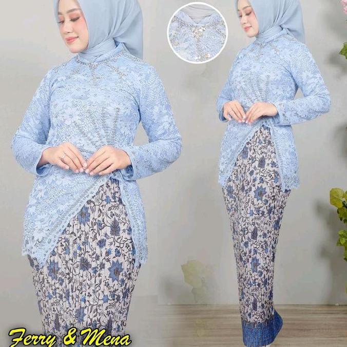 Setelan kebaya brokat Calista cantik modern / kebaya kartini mewah Full payet jumbo / kebaya wanita 