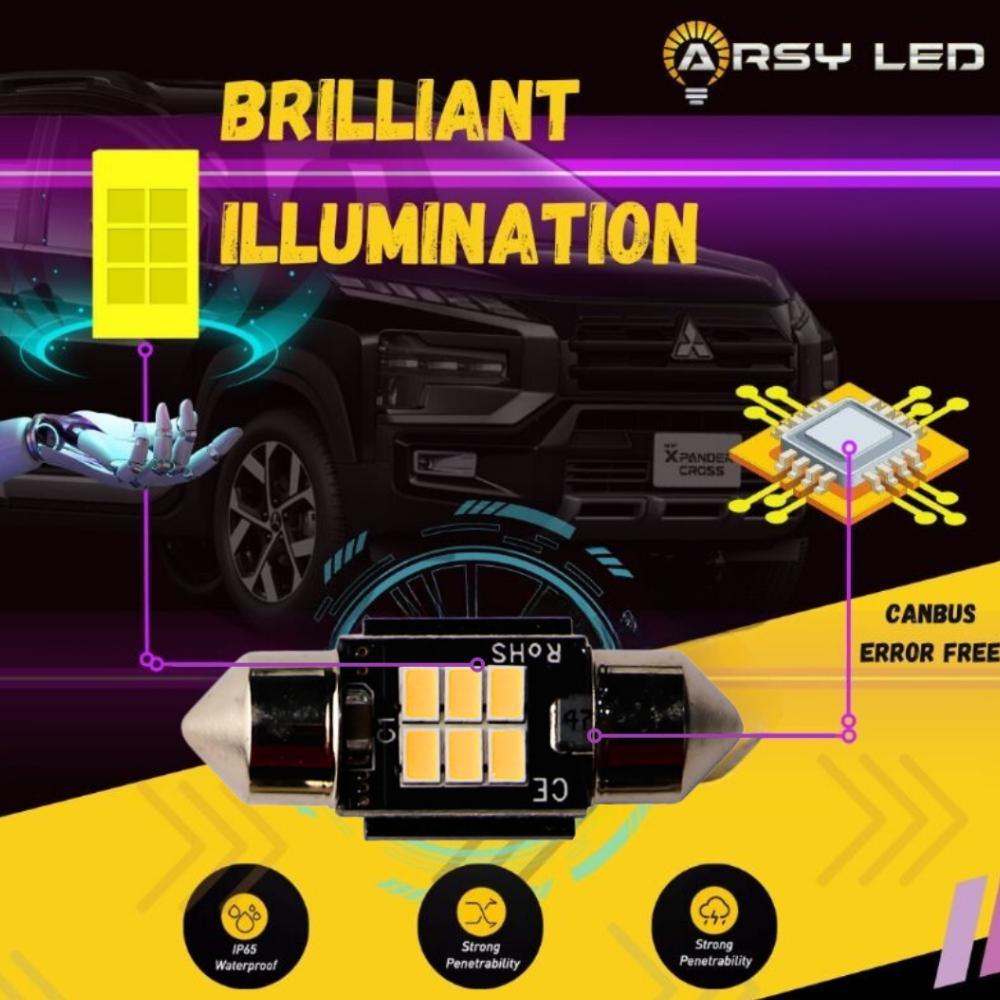 BESTPROMO ARSYLED LAMPU LED KABIN PLAFON FESTOON 30MM 31MM 30 31 WARM BOHLAM 4300K