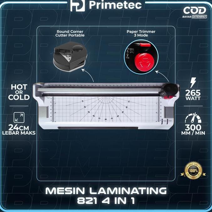 TERMURAH - PRIMETEC Mesin Laminating A4/F4 (4in1) 230mm (Bisa Laminating Panas dan Laminasi Dingin, 