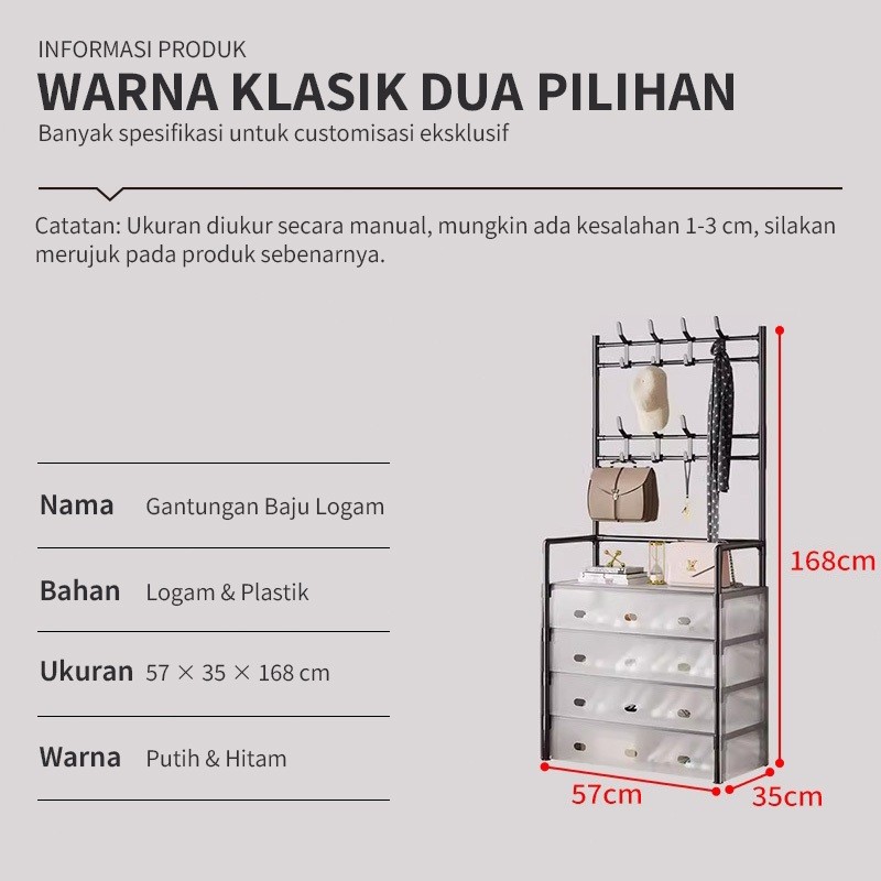 Cod Rak Penyimpanan Rak Sepatu Tertutup Anti Debu Pakaian Gantung Rak Sepatu Rak Sepatu Hanger Tas T