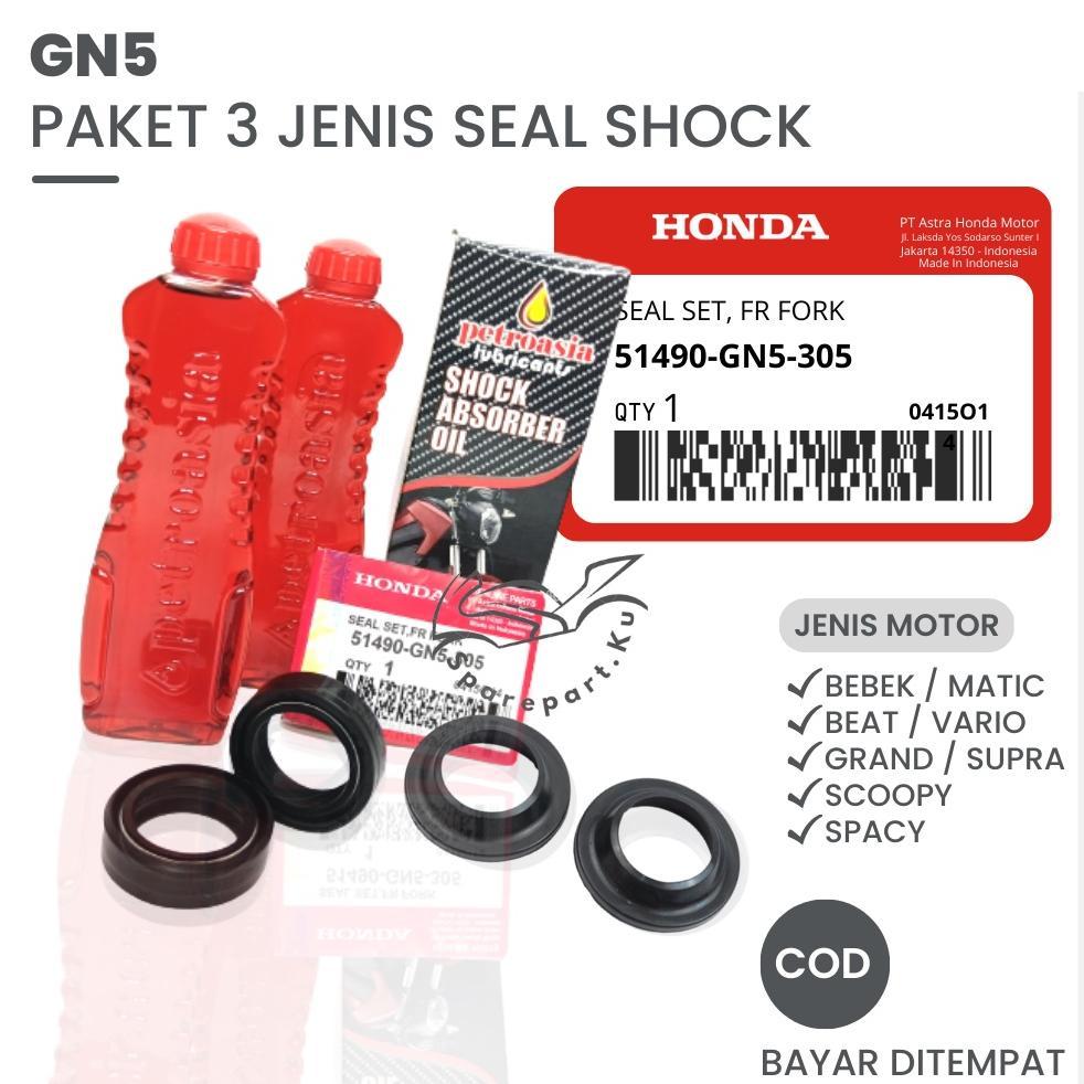 Cuci Gudang  (Hemat) Paket Seal Shock Depan Vario Grand Supra + Oli Sil Shok + Seal Tutup Debu Beat 